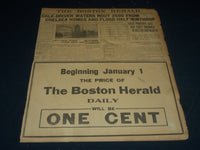 1909 DECEMBER 27 THE BOSTON HERALD NEWSPAPER - HALF OF WINTHROP FLOODED - BH 318