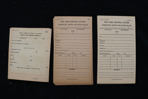 1950'S NEW YORK CENTRAL SYSTEM EPHEMERA LOT - CONDUCTOR - TRACK CAR - K 3085