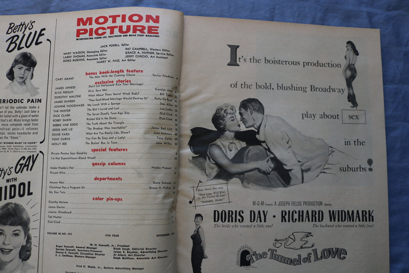 1958 DECEMBER MOTION PICTURE MAGAZINE - LIZ TAYLOR & EDDIE FISHER COVER - E 9035