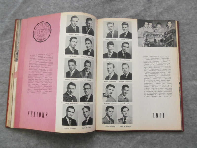 1951 TROJAN NORTH CATHOLIC HIGH SCHOOL YEARBOOK - PITTSBURGH, PA - YB 3177