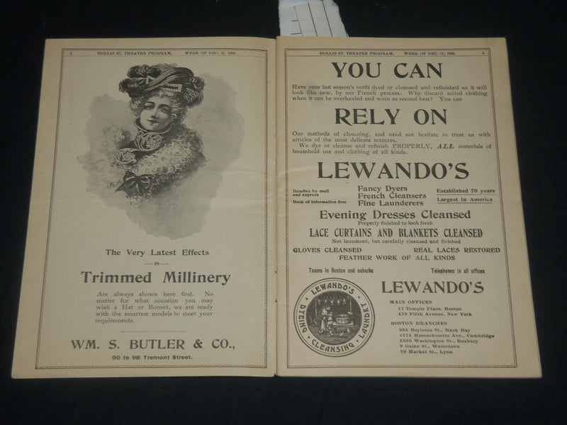 1901 WHEN WE WERE TWENTY - HOLLIS ST. THEATRE PROGRAM - J 5678