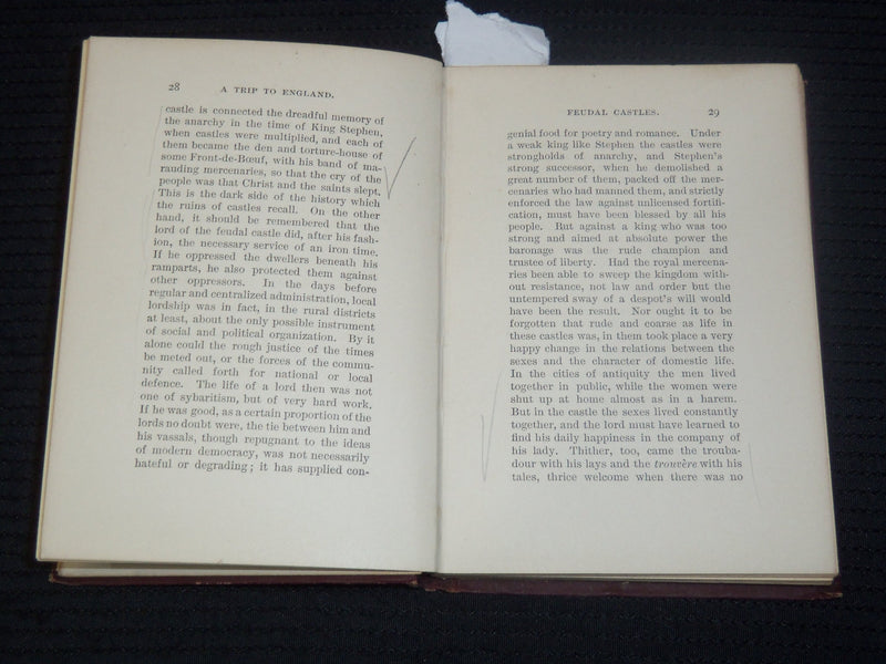 1895 A TRIP TO ENGLAND HARDCOVER BOOK BY GOLDWIN SMITH - K 2097