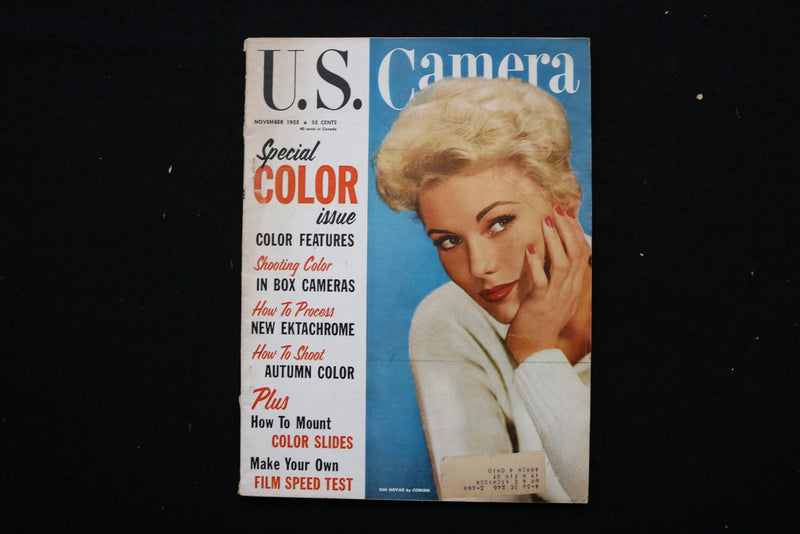 1955 NOVEMBER U.S. CAMERA MAGAZINE - KIM NOVAK COVER - E 25428