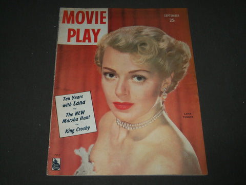 1948 SEPTEMBER MOVIE PLAY MAGAZINE - LANA TURNER COVER - GREAT PHOTOS - M 167