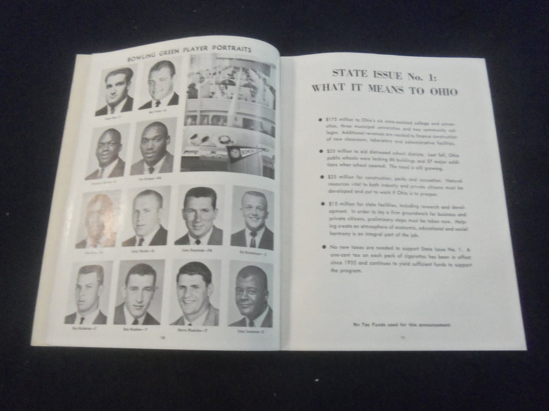 1963 NOV 23 FOOTBALL PROGRAM - BOWLING GREEN ST UNIV VS XAVIER UNIV - SP 9337Q