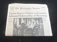 1963 NOV 24 THE PHILADELPHIA INQUIRER NEWSPAPER - TRIBUTE TO KENNEDY - NP 5812