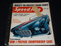 1956 APRIL SPEED AGE MAGAZINE - NICE RACING FRONT COVER - E 1965