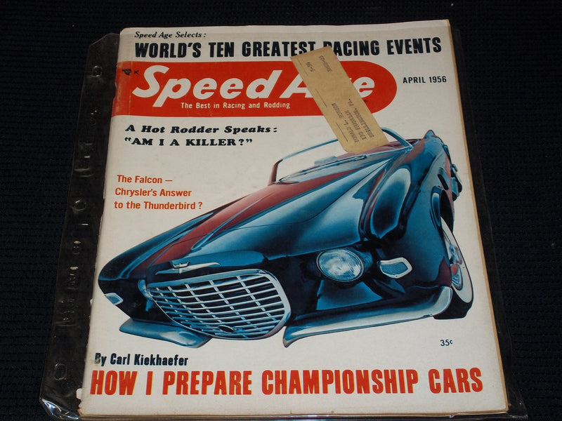 1956 APRIL SPEED AGE MAGAZINE - NICE RACING FRONT COVER - E 1965