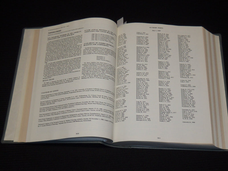 1987 JULY-AUGUST CANCER RESEARCH MAGAZINE BOUND VOLUME - 4 ISSUES - KD 6132O