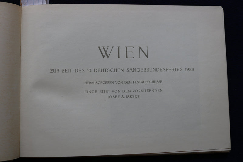 1928 WIEN-DEUTSCHEN SANGERBUNDESFESTES HARDCOVER BOOK - GERMAN TEXT - KD 9453