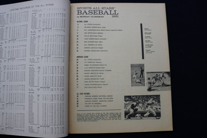 1961 SPORTS ALL STARS BASEBALL MAGAZINE - VERNON LAW COVER - E 11899