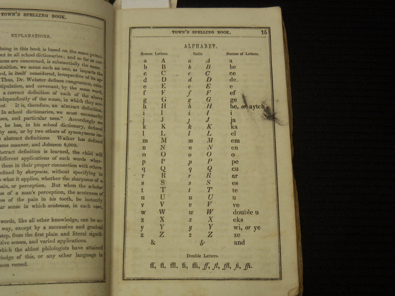 1846-1859 TOWN'S NEW SPELLER AND DEFINER BOOK LOT OF 2 - K 2184