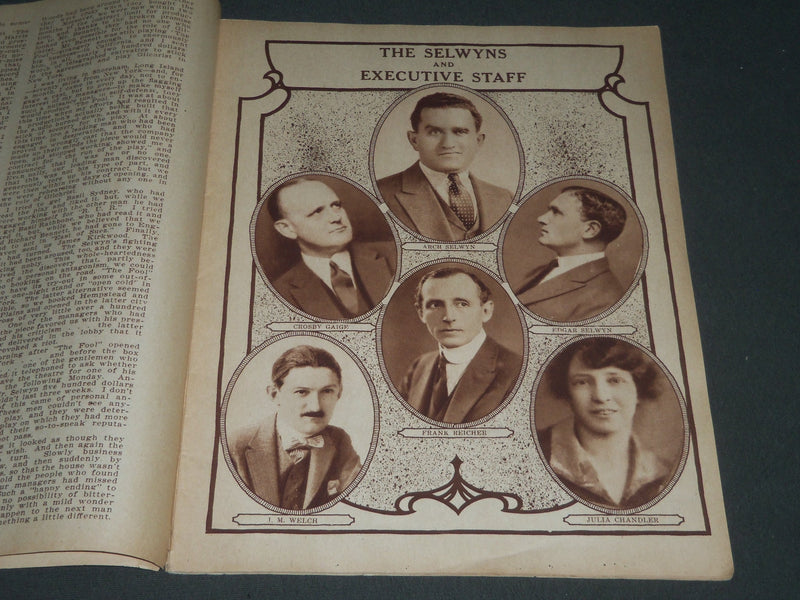 1922 CHANNING POLLOCK'S THE FOOL SOFTCOVER PROGRAM - GREAT PHOTOS - J 2372