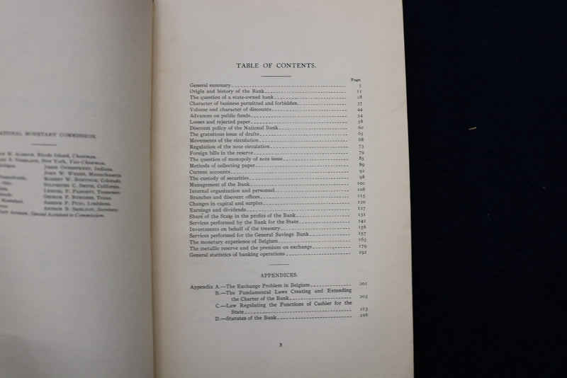 1910 NATIONAL MONETARY COMMISSION SENATE PUBLICATIONS - LOT OF 6 - O 3402