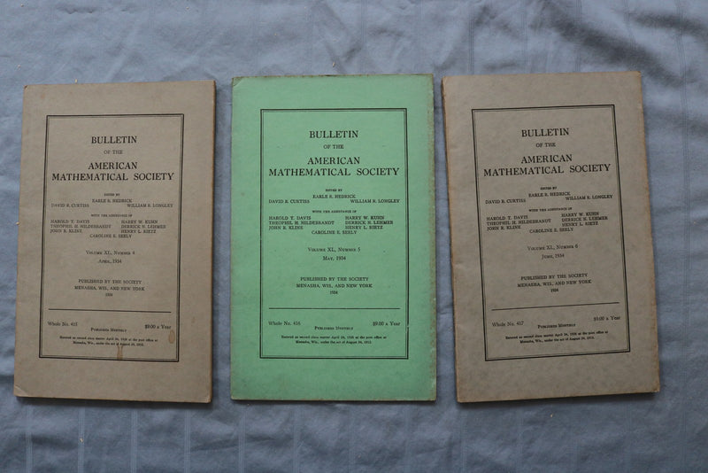 1932-1937 BULLETIN OF THE AMERICAN MATHEMATICAL SOCIETY - LOT OF 18 - O 3899