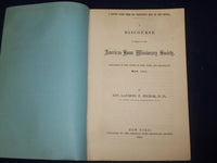 1853 AMERICAN HOME MISSIONARY SOCIETY DISCOURSE BY REV. LAURENS HICKOK - J 4754