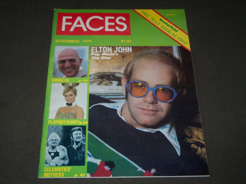1976 NOVEMBER FACES MAGAZINE - ELTON JOHN COVER - SAVALAS - CW 1194