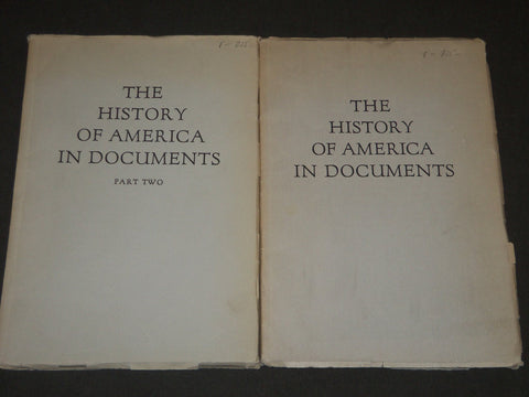 1949-1950 THE HISTORY OF AMERICA IN DOCUMENTS - ROSENBACK PARTS 1 & 2 - KD 2099Q