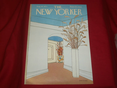 1974 AUGUST 19 NEW YORKER MAGAZINE FRONT COVER ONLY - GREAT ART FOR FRAMING