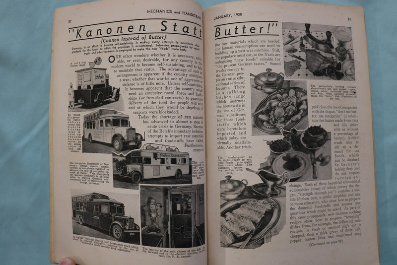 1938 JANUARY MECHANICS AND HANDICRAFT MAGAZINE - K 3273