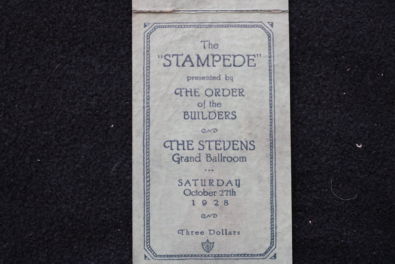 1928 OCTOBER 27 THE STAMPEDE ANNOUNCEMENT - THE STEVENS BALLROOM - K 2228