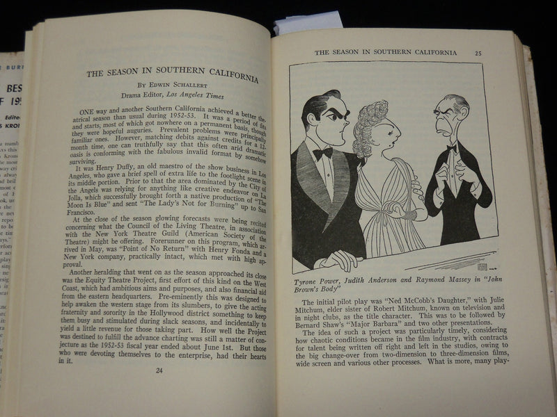 1953 BURNS MANTLE YEARBOOK THE BEST PLAYS 1952-1953 HARDCOVER BOOK - KD 6505