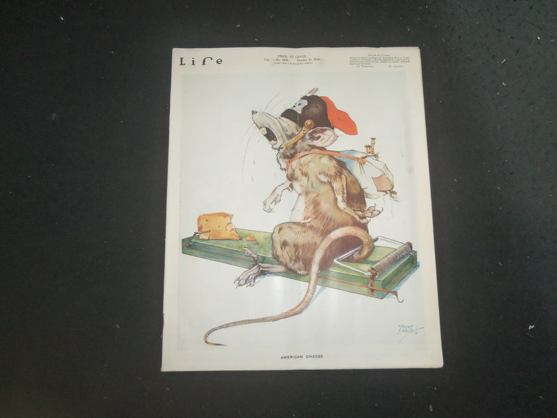 1918 OCTOBER 31 LIFE MAGAZINE - TONY SARG ILLUSTRATED COVER - L 768D