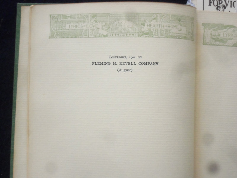 1901 LYRICS OF LOVE OF HEARTH & HOME HARDCOVER BOOK BY MARGARET SANGSTER-KD 8425