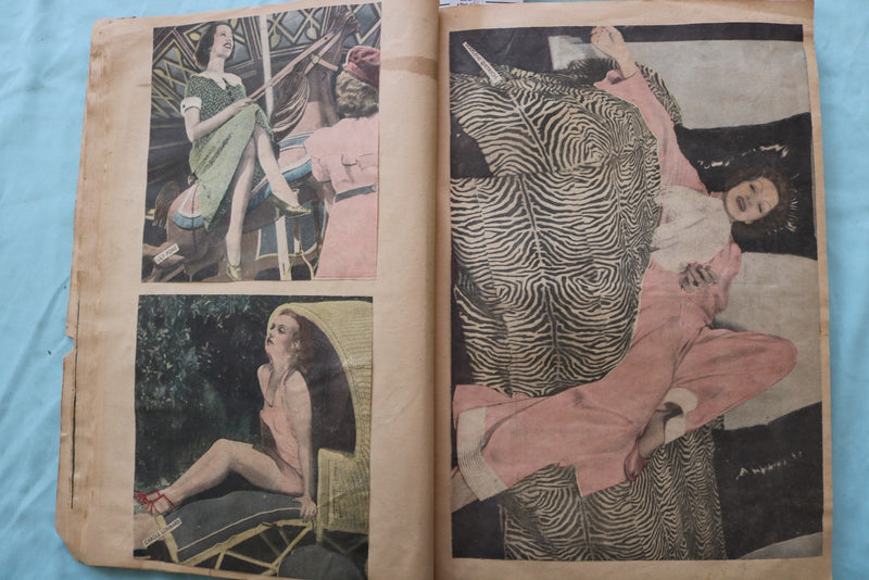 1930'S MOVIE STAR SCRAPBOOK LOADED - HARLOW - LOMBARD - BASEBALL - E 26498