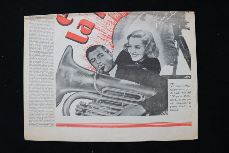 1936 AUG 29 CINEMUNDUS MAGAZINE - GARY COOPER-JEAN ARTHUR COVER - E 25315