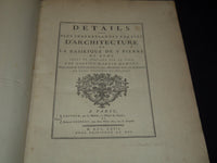 1763 DUMONT DETAILS D’ARCHITECTURE DE LA BASILIQUE ST. PIERRE VOLUME - Z 270