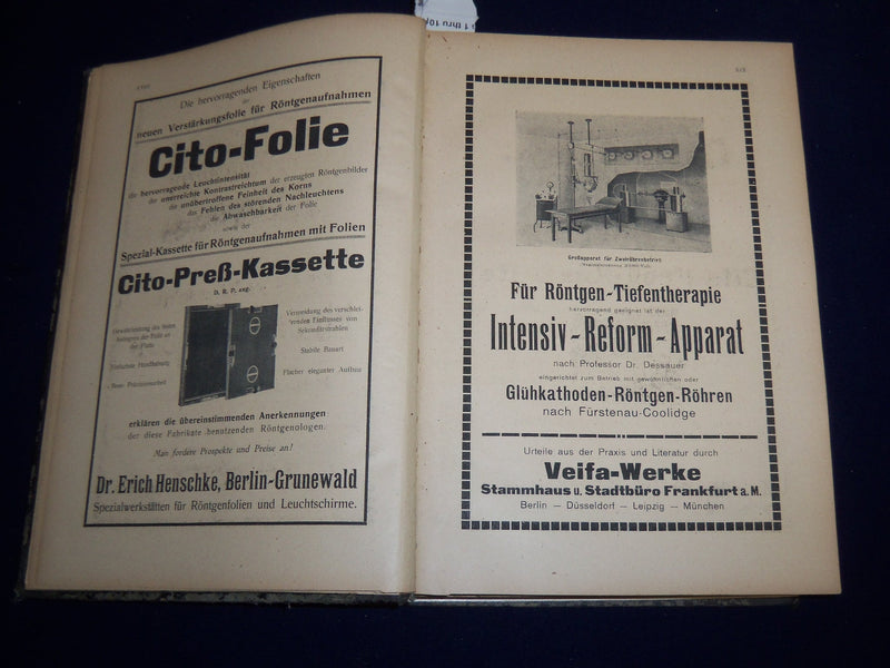 1921-1922 FORTSCHRITLE AUF DEMGEBIETE DER RONTGENSTRAHLEN VOLUME - KD 2951P