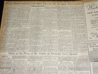 1920 AUGUST 8 NEW YORK TIMES - COX STANDS SQUARELY FOR LEAGUE - NT 8545