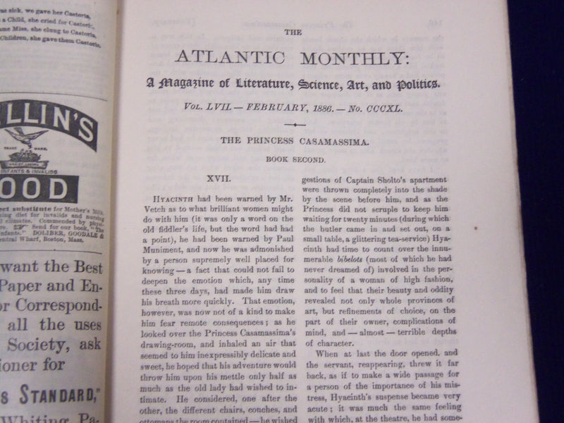 1886 THE ATLANTIC MONTHLY MAGAZINE LOT OF 6 ISSUES - GREAT WRITERS - WR 54