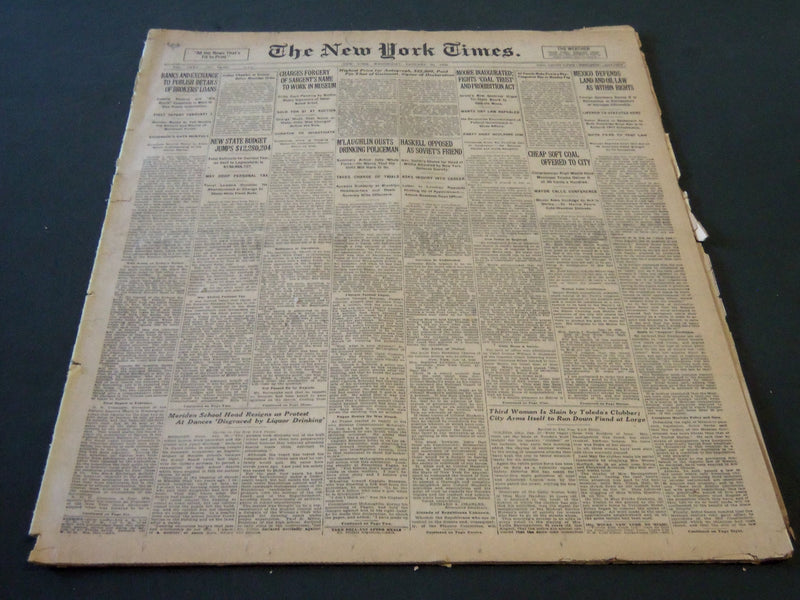 1926 JANUARY 20 NEW YORK TIMES - GWINETT AUTOGRAPH SELLS FOR $22,500 - NT 5679