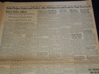 1942 NOV 7 BOSTON DAILY GLOBE NEWSPAPER - TANKS BATTER FLEEING NAZIS - NT 9454