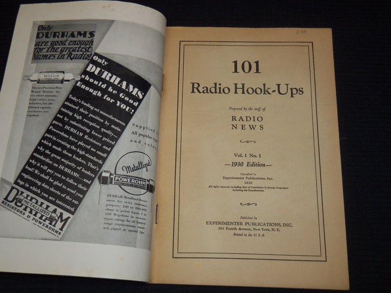 1930 RADIO NEWS 101 RADIO HOOK-UPS MAGAZINE COMPILED BY RADIO NEWS - J 7893