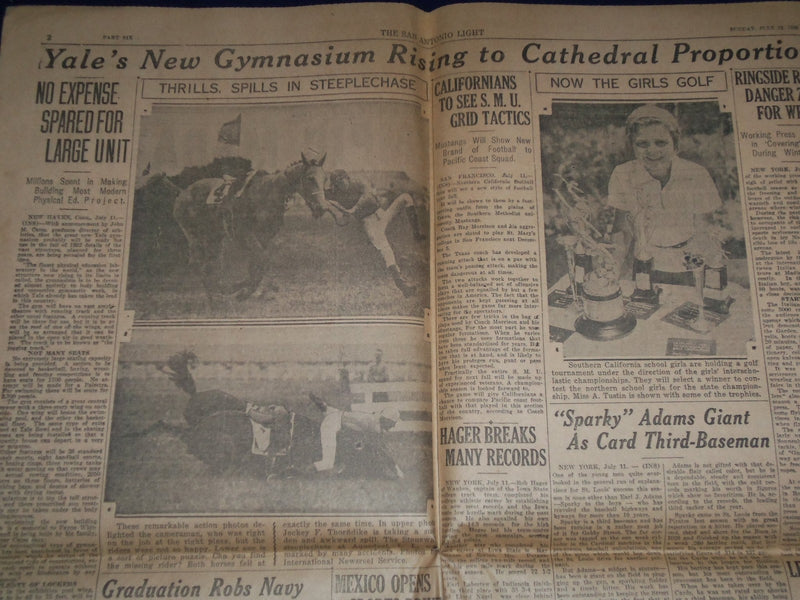 1931 JULY 12 SAN ANTONIO SUNDAY LIGHT SPORT SECTION - NURMI IN OLYMPIC - NP 972J