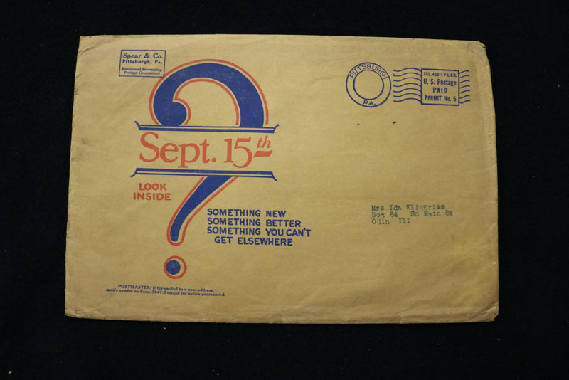 1929 SPEAR & CO. SALES BROCHURES & ENVELOPE - K 1927