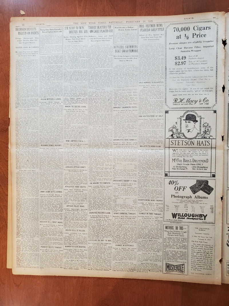 1921 FEBRUARY 19 NEW YORK TIMES - ARREST AT RITZ REVEALS BIG THEFT - NT 8136