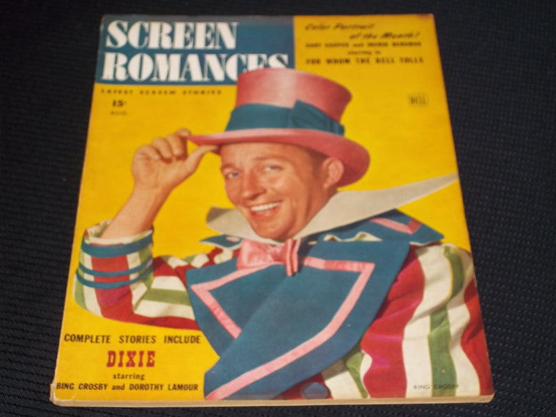 1943 AUGUST SCREEN ROMANCES MAGAZINE - BING CROSBY COVER - E 16528