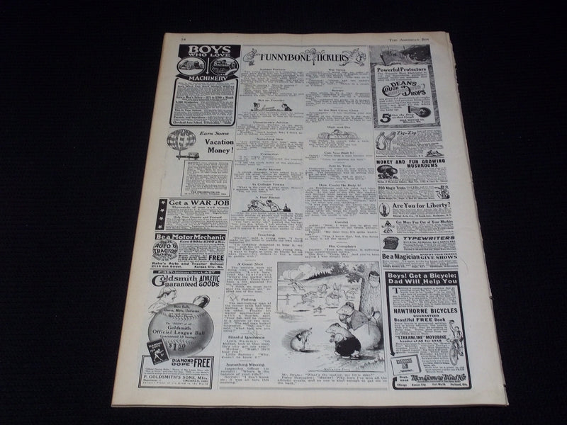 1918 APRIL THE AMERICAN BOY MAGAZINE NICE ILLUSTRATED COVER - E 2394