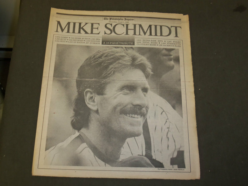 1989 JUNE 1 THE PHILADELPHIA INQUIRER NEWSPAPER - MIKE SCHMIDT TRIBUTE - NP 3422