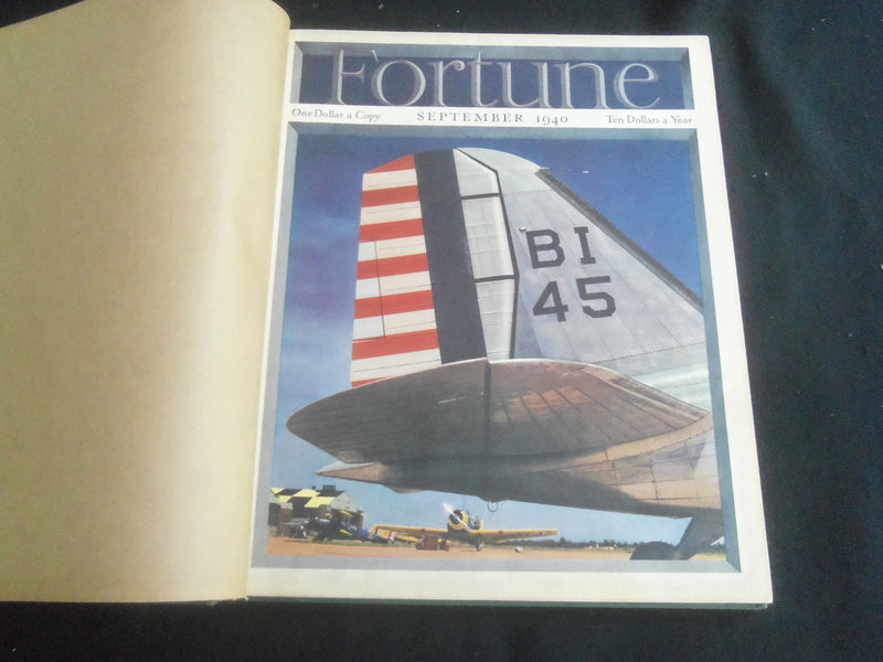 1940 SEPTEMBER FORTUNE MAGAZINE - BOUND VOLUME - GREAT COVER & ADS - F 840