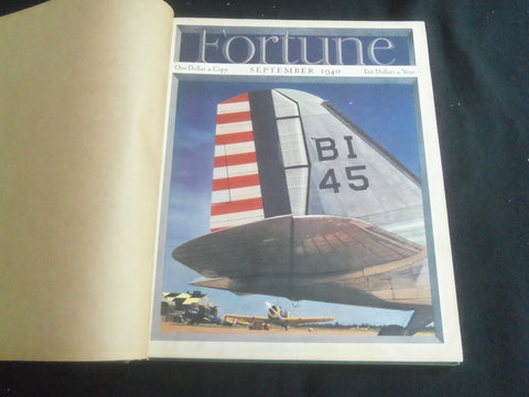 1940 SEPTEMBER FORTUNE MAGAZINE - BOUND VOLUME - GREAT COVER & ADS - F 840