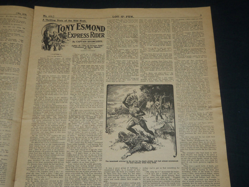 1914 NOVEMBER 14 LOT-O'-FUN COMIC NEWSPAPER - TONY ESMOND EXPRESS RIDER- NP 4381