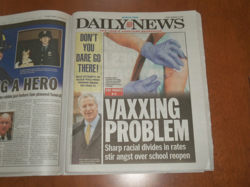 2021 SEPTEMBER 12 NEW YORK DAILY NEWS NEWSPAPER - WE WILL NEVER FORGET 9/11