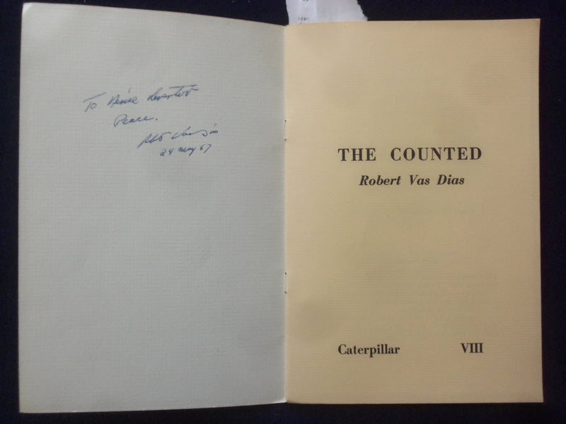 1967 THE COUNTED SOFTCOVER BOOK BY ROBERT VAS DIAS - INSCRIBED - K 179