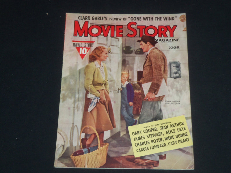 1939 OCTOBER MOVIE STORY MAGAZINE - CAROLE LOMBARD & CARY GRANT COVER - SP 4444