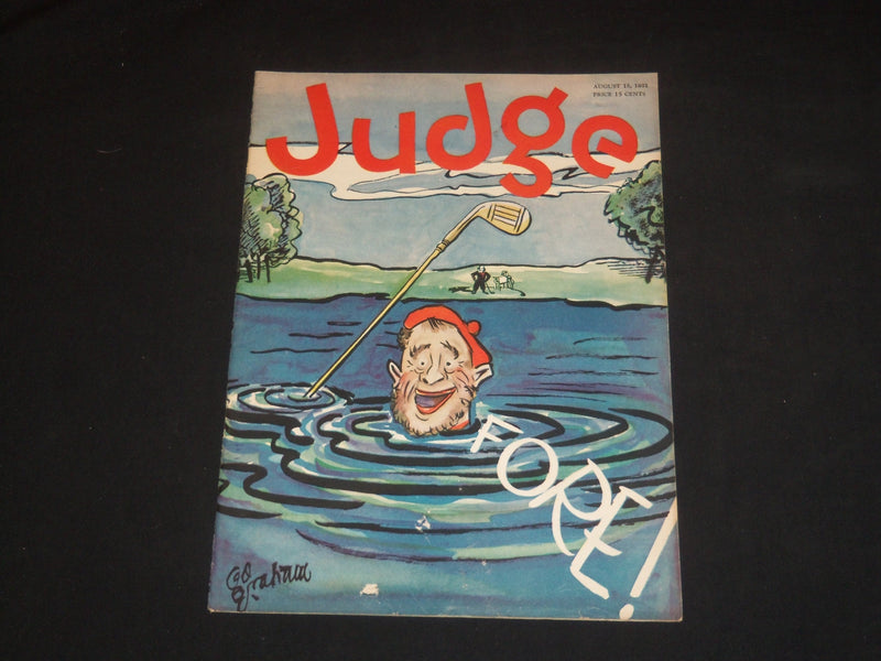 1931 AUGUST 15 JUDGE MAGAZINE - GOLFER UNDER WATER - FORE! - ST 5695